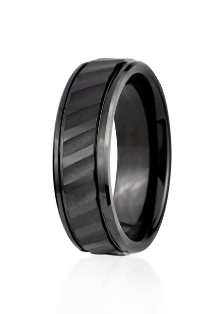 Ring Liwuna for Men – Durable Black Ceramic Ring – Stylish Accessory for Everyday Wear | Made in EU - Hilstor