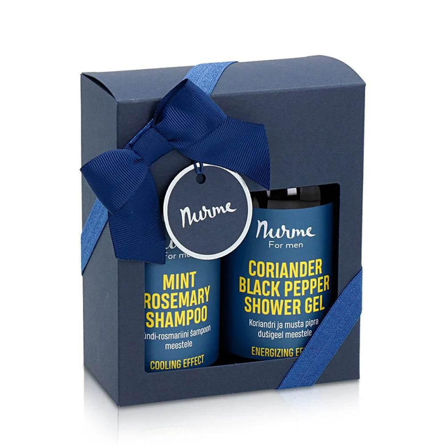 Rosemary & Black Pepper Gift Set for Men – Mint Rosemary Shampoo & Coriander Black Pepper Shower Gel, Made in Europe - Hilstor