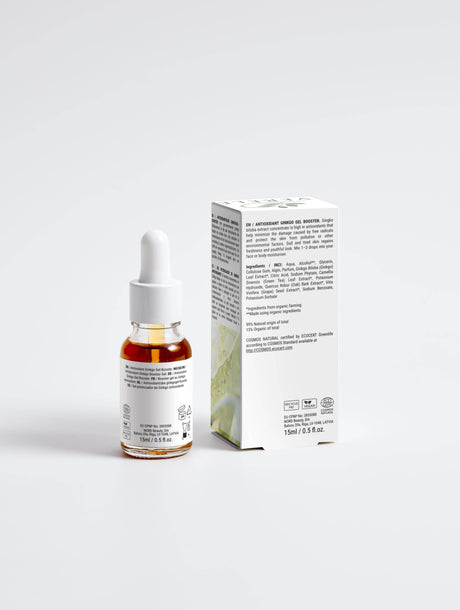 Antioxidant Ginkgo Gel Booster with Green Tea & Grape Seed – Hydrating & Protecting – COSMOS NATURAL Certified, Made from Natural Ingredients in Europe by Verelé, 15 ml / 0.51 fl oz - Hilstor