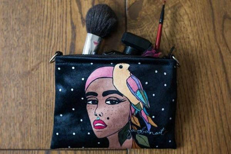 Makeup Bag / Pouch SIUZANA – BLACK – Available in Smooth or Velour, Multiple Sizes, Made in Europe by Garbanota - Hilstor