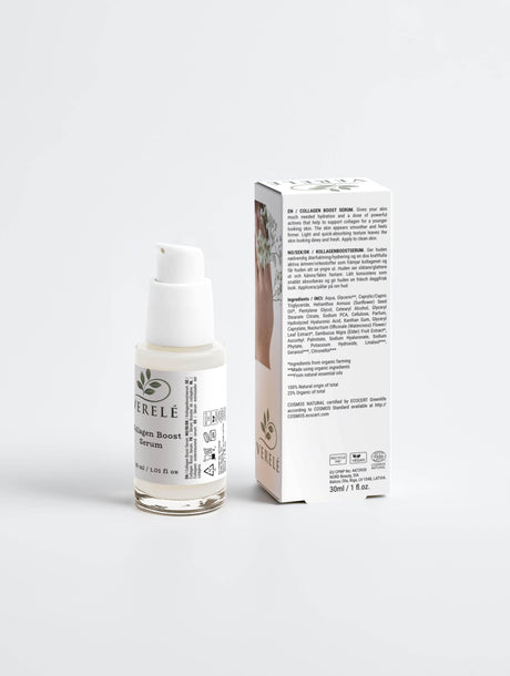 Collagen Boost Serum with Hyaluronic Acid & Sodium PCA – Hydrating & Quick-Absorbing – COSMOS NATURAL Certified, Made from Natural Ingredients in Europe by Verelé, 30 ml / 1.01 fl oz - Hilstor