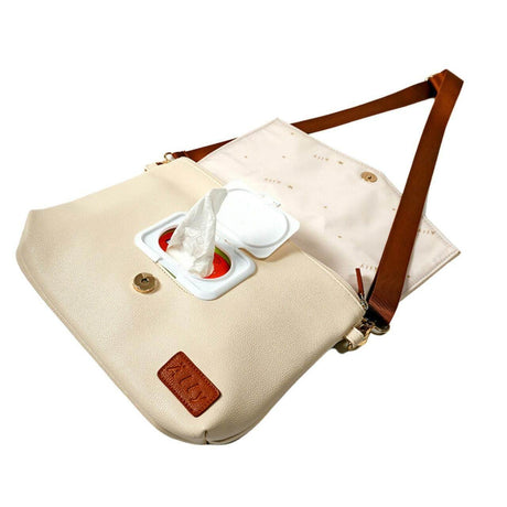 Baby Accessories Handbag – Cappuccino, Versatile & Lightweight with Long Strap, Designed in Estonia by Ally Scandic - Hilstor