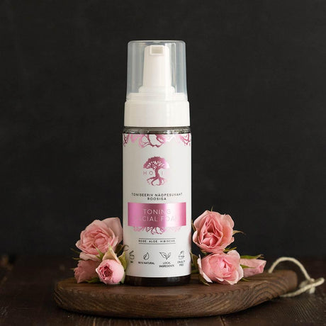 Toning Facial Foam – Organic Rose Water Cleanser | Made in Europe | 150ml - Hilstor