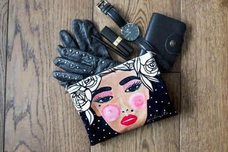 Makeup Bag / Pouch Yoko – Black, Available in Smooth or Velour, Multiple Sizes, Made in Europe by Garbanota - Hilstor