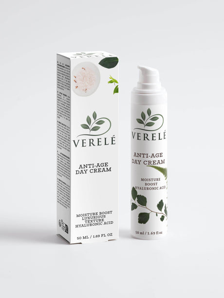 Anti-Age Day Cream with Hyaluronic Acid, Shea Butter & Marine Active – Moisture Boost & Firmness – COSMOS NATURAL Certified, Made from Natural Ingredients in Europe by Verelé, 50 ml / 1.69 fl oz - Hilstor