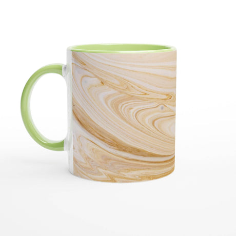 11oz Ceramic Mug - Latte art with a colored rim, inside, and handle - Hilstor
