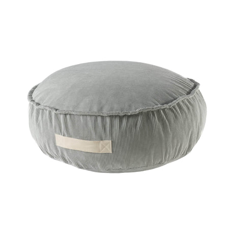 MeowBaby® Corduroy Pouf Round – Grey, Designer Seating for Children, Made in Europe, Washable Cover, 65cm - Hilstor