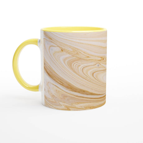 11oz Ceramic Mug - Latte art with a colored rim, inside, and handle - Hilstor