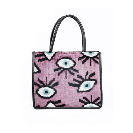 Bernadette Large Leather & Silk Tote Bag | Spacious & Stylish | Handmade in Turkey | Perfect for Work & Weekend Getaways - Hilstor