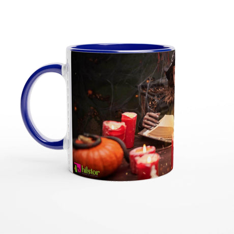 11oz Ceramic Mug - Halloween with a colored rim, inside, and handle - Hilstor