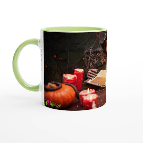 11oz Ceramic Mug - Halloween with a colored rim, inside, and handle - Hilstor