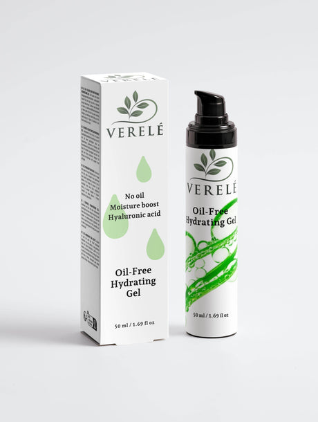 Oil-Free Hydrating Gel with Hyaluronic Acid, Betaine & Watercress Extract – Moisture Boost for Oily to Combination Skin – COSMOS NATURAL Certified, Madein Europe by Verelé, 50 ml / 1.69 fl oz - Hilstor