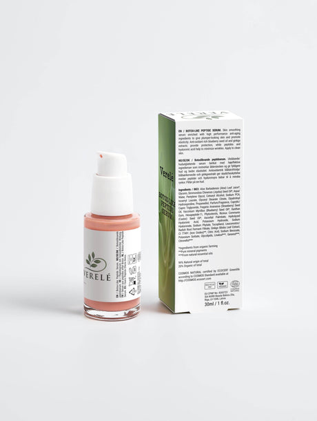 Botox-Like Peptide Serum with Organic Aloe & Hyaluronic Acid – Smooths & Reduces Fine Lines – COSMOS NATURAL Certified, Made from Natural Ingredients in Europe by Verelé, 30 ml / 1.01 fl oz - Hilstor