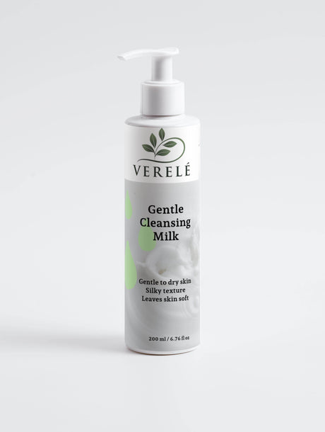 Gentle Cleansing Milk with Organic Shea Butter, Argan & Avocado Oil – Hydrating & Softening – COSMOS ORGANIC Certified, Made in Europe by Verelé, 200 ml / 6.76 fl oz - Hilstor