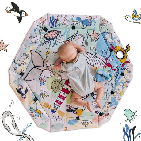 2in1 Playmat and Ball Pit – Smartplay Sea | Educational Mat with Tummy Time Pillow & Sensory Toys, Made in Europe - Hilstor