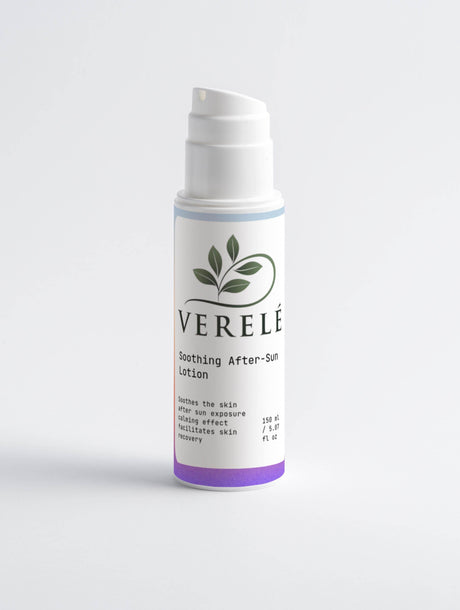 Soothing After-Sun Lotion with Aloe & Sodium PCA – Calms & Hydrates Skin – COSMOS ORGANIC Certified, Made from Natural Ingredients in Europe by Verelé, 150 ml / 5.07 fl oz - Hilstor