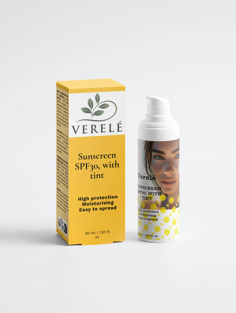 Tinted Sunscreen SPF30 with Sea Buckthorn & Hyaluronic Acid – Mineral-Based, High Protection – COSMOS NATURAL Certified, Made from Natural Ingredients in Europe by Verelé, 30 ml / 1.01 fl oz - Hilstor