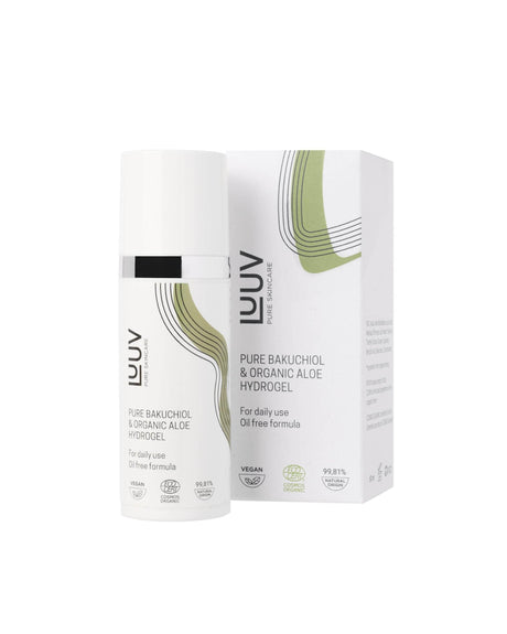 Pure Bakuchiol & Organic Aloe Hydrogel – Lightweight & Anti-Acne | COSMOS ECOCERT Certified | 50ml, Made in Europe - Hilstor