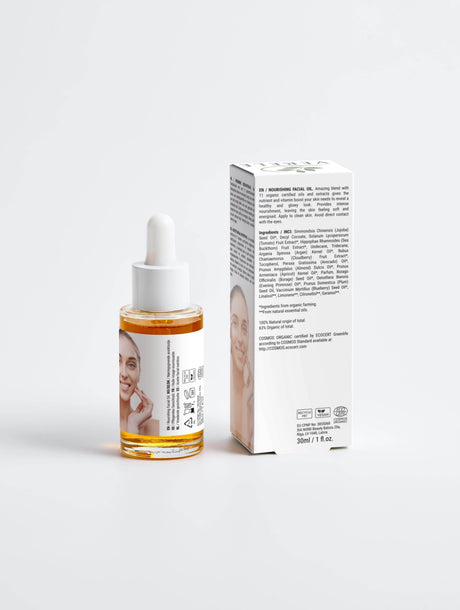 Nourishing Facial Oil with 11 Organic Certified Oils & Berry Extract – Intense Hydration & Glow – COSMOS ORGANIC Certified, Made from Natural Ingredients in Europe by Verelé, 30 ml / 1.01 fl oz - Hilstor