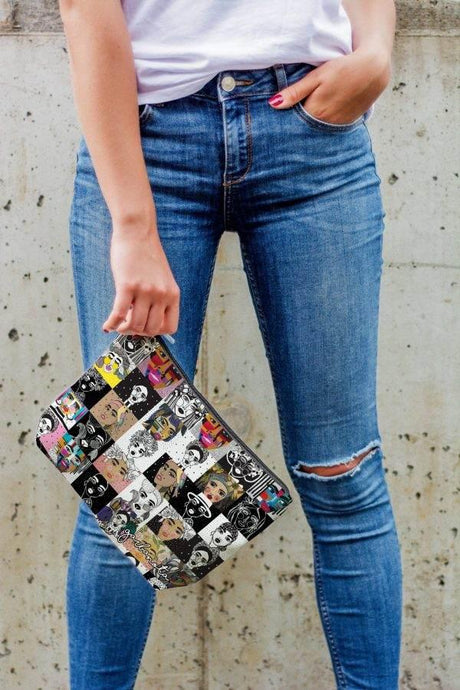 Makeup Bag / Pouch Colorful Mosaic – Available in Smooth or Velour, Multiple Sizes, Made in Europe by Garbanota - Hilstor