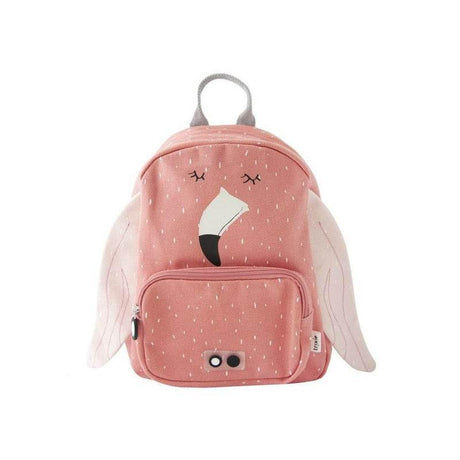 Adorable Mrs Flamingo Kids Backpack by Trixie Baby - Water-Repellent, Adjustable Straps, Perfect for School & Play - Hilstor