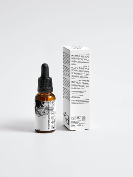 Softening Beard Oil with 1% CBD & Hemp Seed Oil – Non-Greasy & Calming – COSMOS ORGANIC Certified, Made from Natural Ingredients in Europe by Verelé, 20 ml / 0.68 fl oz - Hilstor