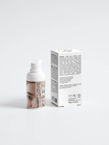 Brightening Eye Cream with Organic Plant Extracts & Hyaluronic Acid – Reduces Puffiness & Dark Circles – COSMOS NATURAL Certified, Made from Natural Ingredients in Europe by Verelé, 15 ml / 0.51 fl oz - Hilstor