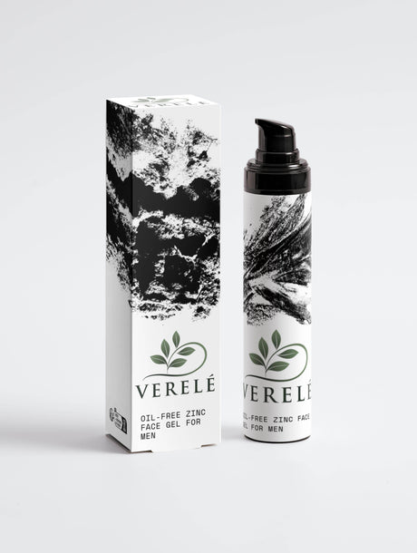 Oil-Free Zinc Face Gel for Men with Aloe & Hyaluronic Acid – Hydrating & Collagen-Supporting – COSMOS NATURAL Certified,Made from Natural Ingredients in Europe by Verelé, 50 ml / 1.69 fl oz - Hilstor