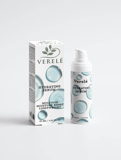 Hydrating Serum with Organic Aloe, Rose Flower Water & Hyaluronic Acid – Moisture Boost for All Skin Types – COSMOS NATURAL Certified, Made in Europe by Verelé, 30 ml / 1.01 fl oz - Hilstor