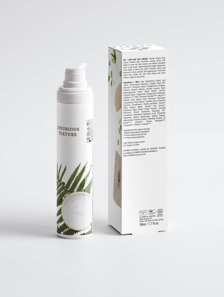 Anti-Age Day Cream with Hyaluronic Acid, Shea Butter & Marine Active – Moisture Boost & Firmness – COSMOS NATURAL Certified, Made from Natural Ingredients in Europe by Verelé, 50 ml / 1.69 fl oz - Hilstor