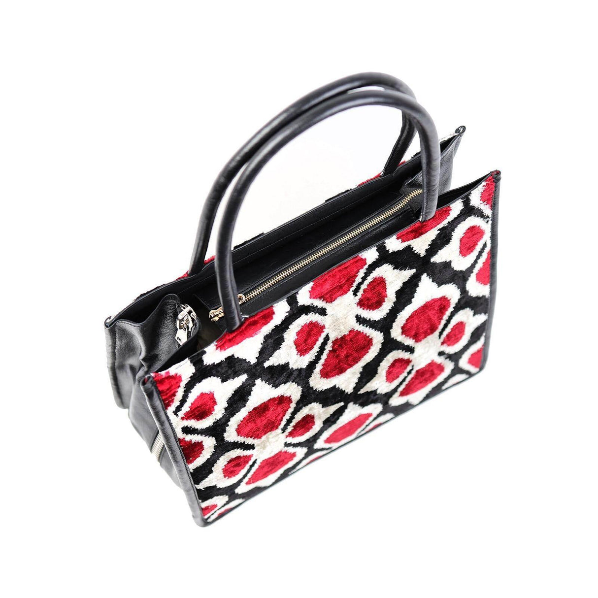 Aaliyah Large Leather & Silk Tote Bag | Spacious & Stylish | Handmade in Turkey | Perfect for Work & Weekend Getaways - Hilstor