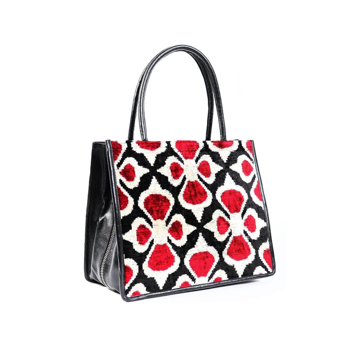 Aaliyah Large Leather & Silk Tote Bag | Spacious & Stylish | Handmade in Turkey | Perfect for Work & Weekend Getaways - Hilstor