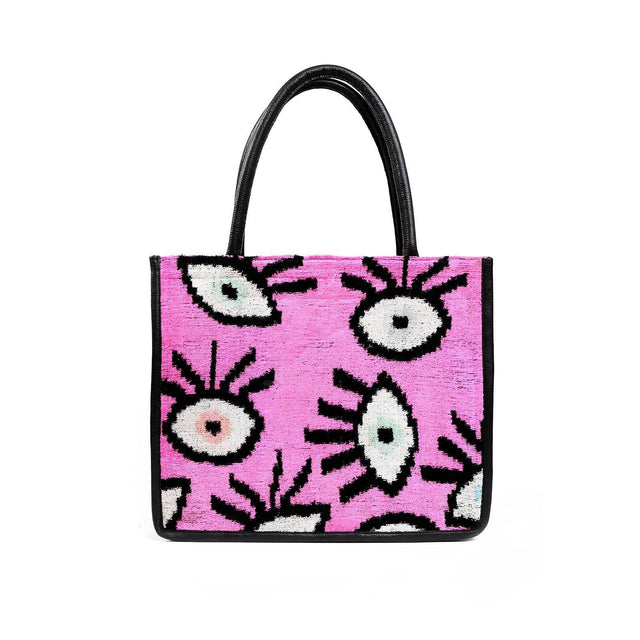 Abby Large Leather & Silk Tote Bag | Spacious & Stylish | Handmade in Turkey | Perfect for Work & Weekend Getaways - Hilstor