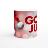 11oz Ceramic Mug - God jul with a colored rim, inside, and handle - Hilstor