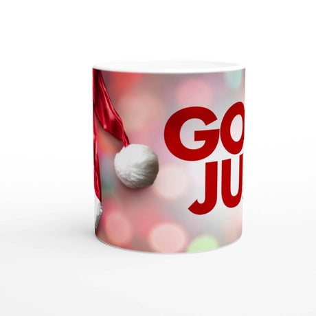 11oz Ceramic Mug - God jul with a colored rim, inside, and handle - Hilstor