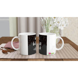 11oz Ceramic Mug colored rim, inside, and handle - sure but first coffee - Hilstor
