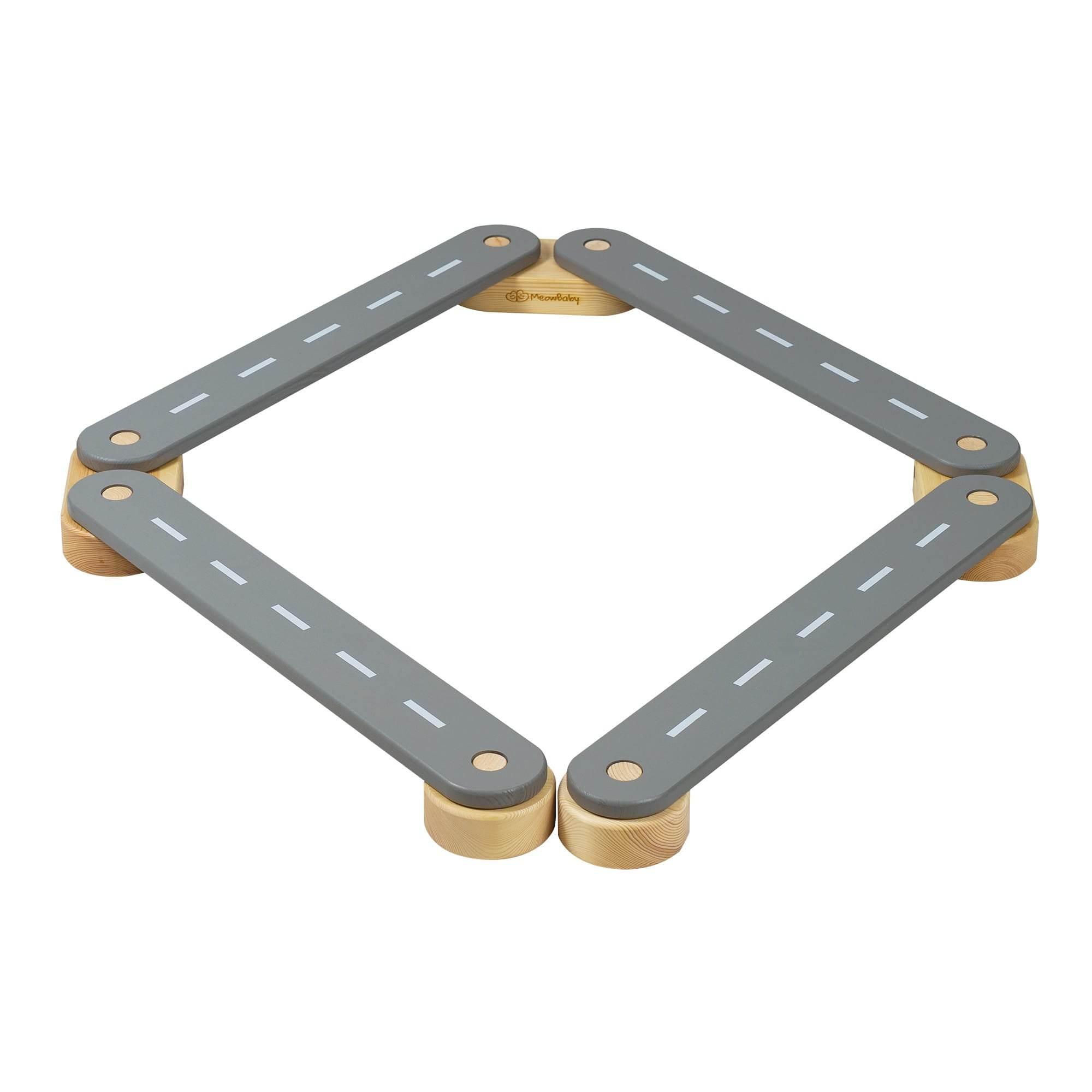 MeowBaby® Wooden Balance Beam – 4 Elements, Educational Sensory Path for Kids, Made in Europe - Hilstor