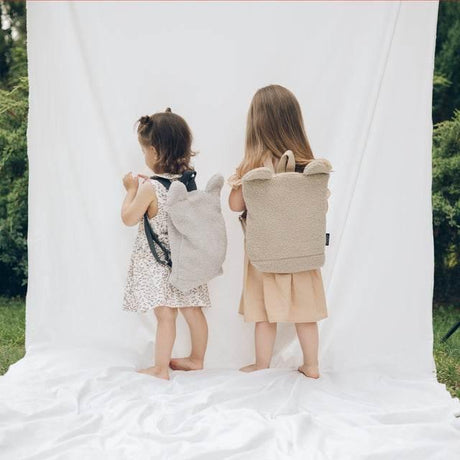 Kids Teddy Backpack – Beige, Soft and Cuddly Companion for Preschool Adventures, Made with Recycled Polyester, Handmade in Europe - Hilstor