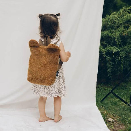 Kids Teddy Backpack – Brown, Soft and Cuddly Companion for Preschool Adventures, Made with Recycled Polyester, Handmade in Europe - Hilstor