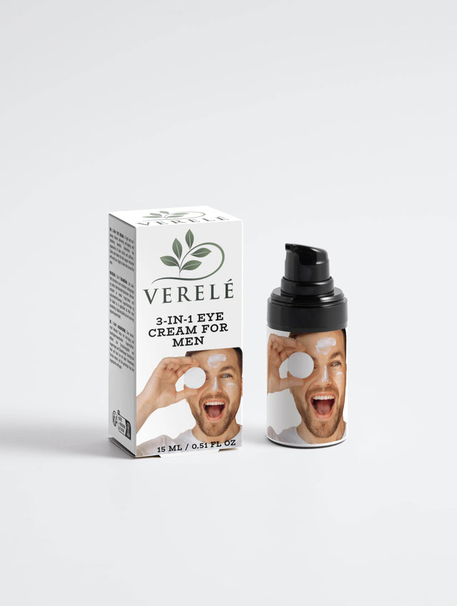 3-in-1 Anti-Aging Eye Cream for Men with Cannabidiol & Hyaluronic Acid – Hydrating & Refreshing – COSMOS NATURAL Certified, Made in Europe by Verelé, 15 ml / 0.51 fl oz - Hilstor