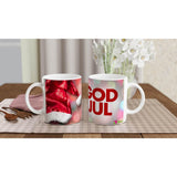 11oz Ceramic Mug - God jul with a colored rim, inside, and handle - Hilstor