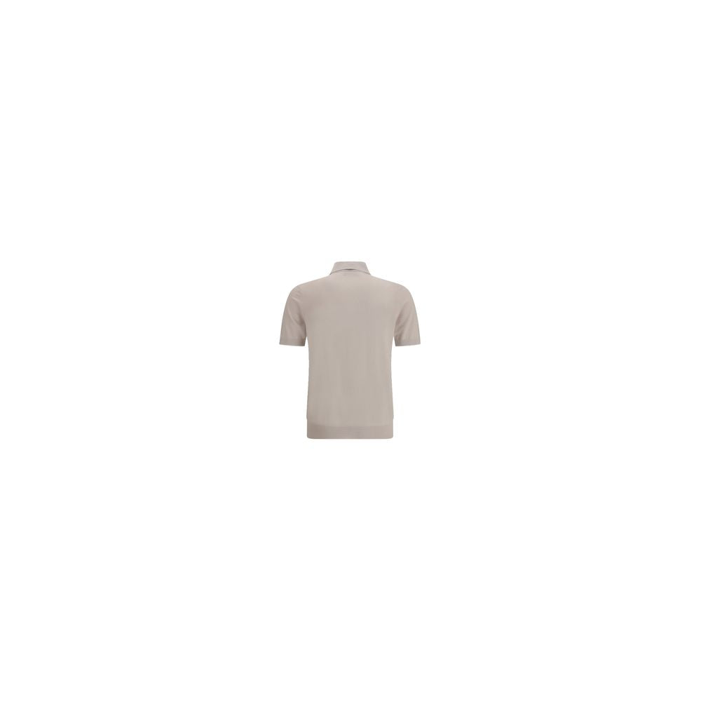 Brunello Cucinelli beige poloshirt i bomuld
