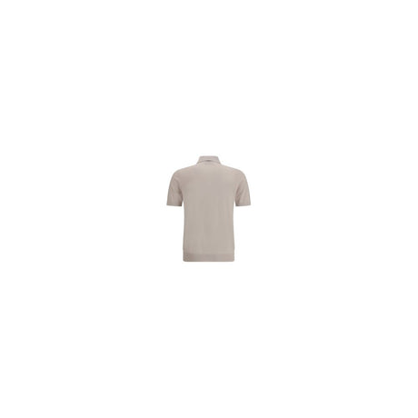 Brunello Cucinelli beige poloshirt i bomuld
