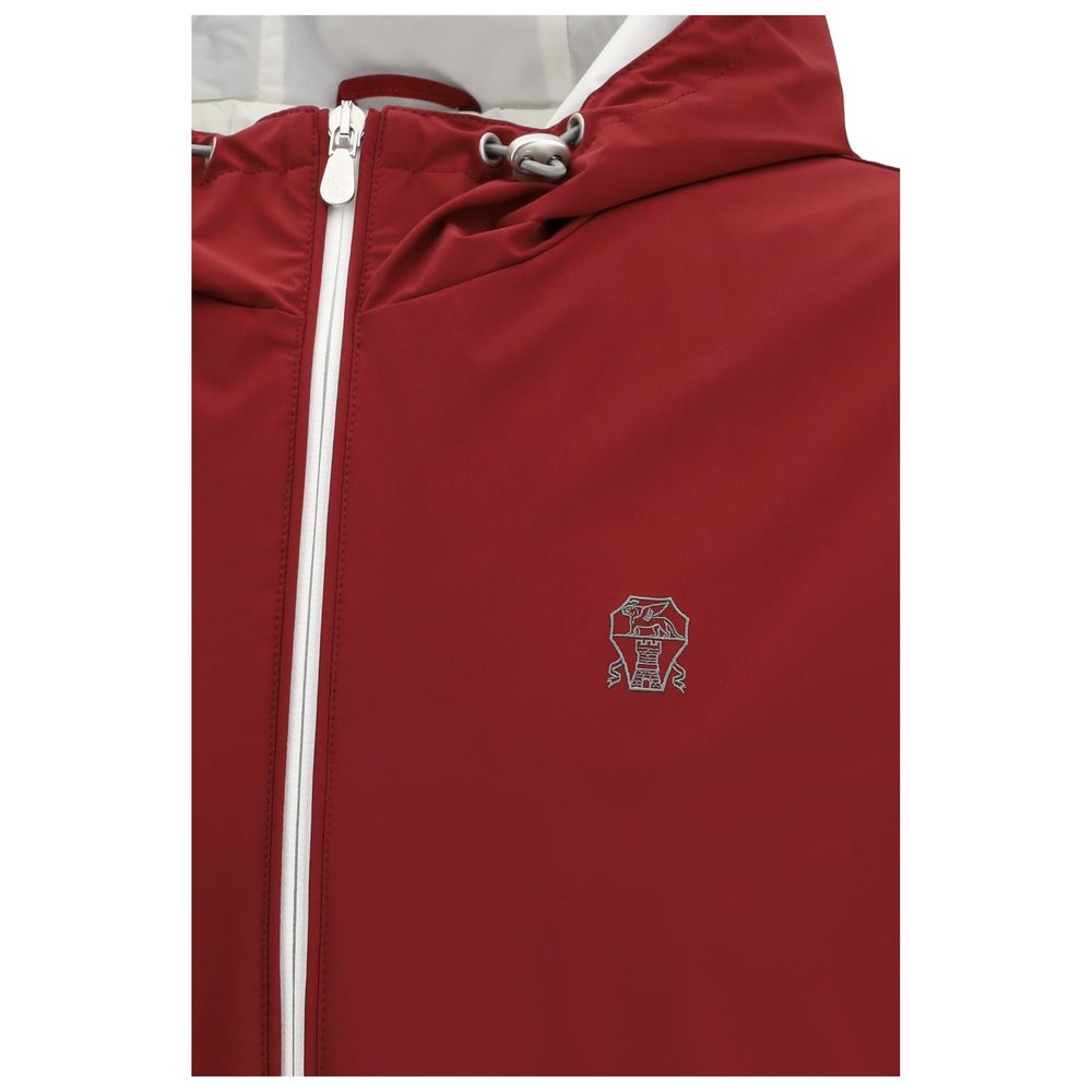 Brunello Cucinelli Bordeaux Polyamid Skaljakke