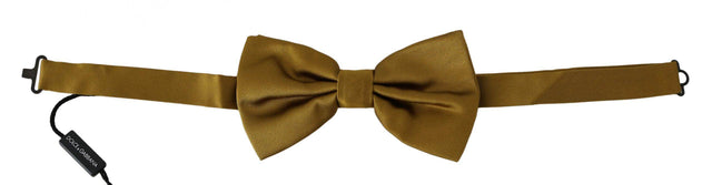 Dolce & Gabbana Yellow Mustard 100% Silk Butterfly Papillon Men Bow Tie - Hilstor