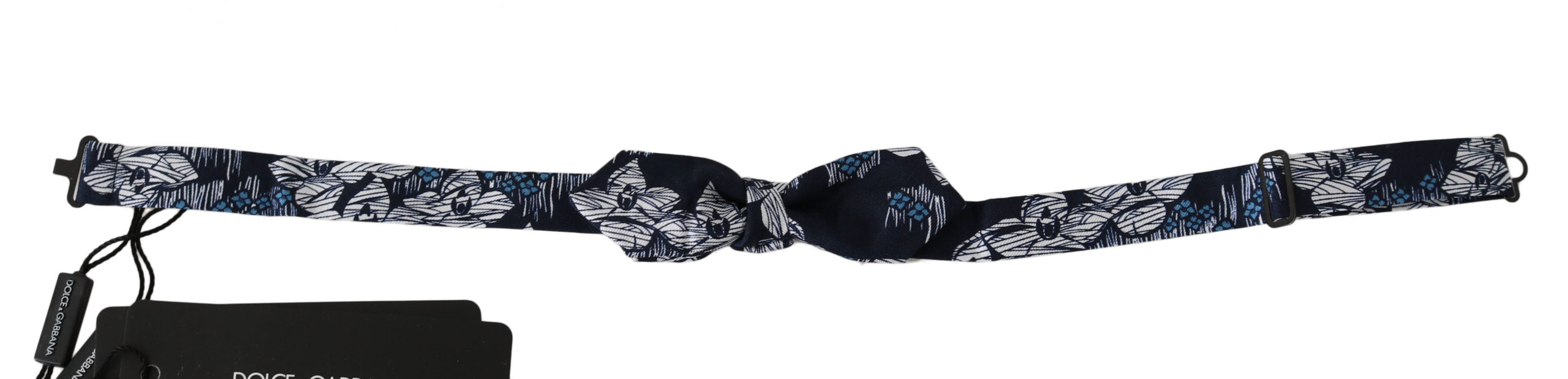 Dolce &amp; Gabbana Marineblå Blomster Slim Justerbar Hals Papillon Herre Butterfly