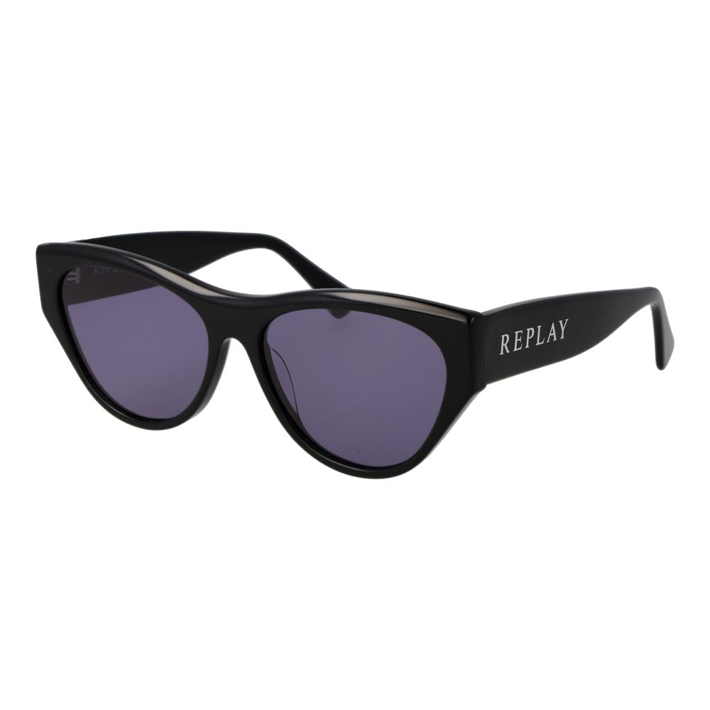 Replay Black Plastic Sunglasses