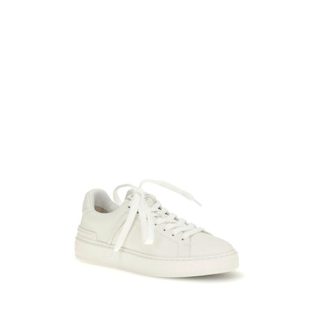 Balmain Hvide Kalveskinds Bos Taurus Lave Sneakers