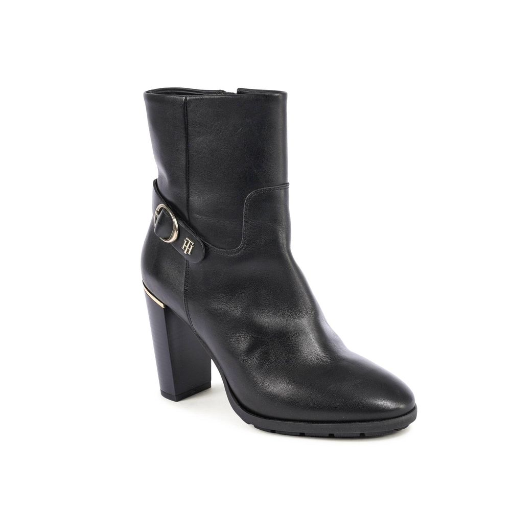 Tommy Hilfiger Black Leather Ankle Boots