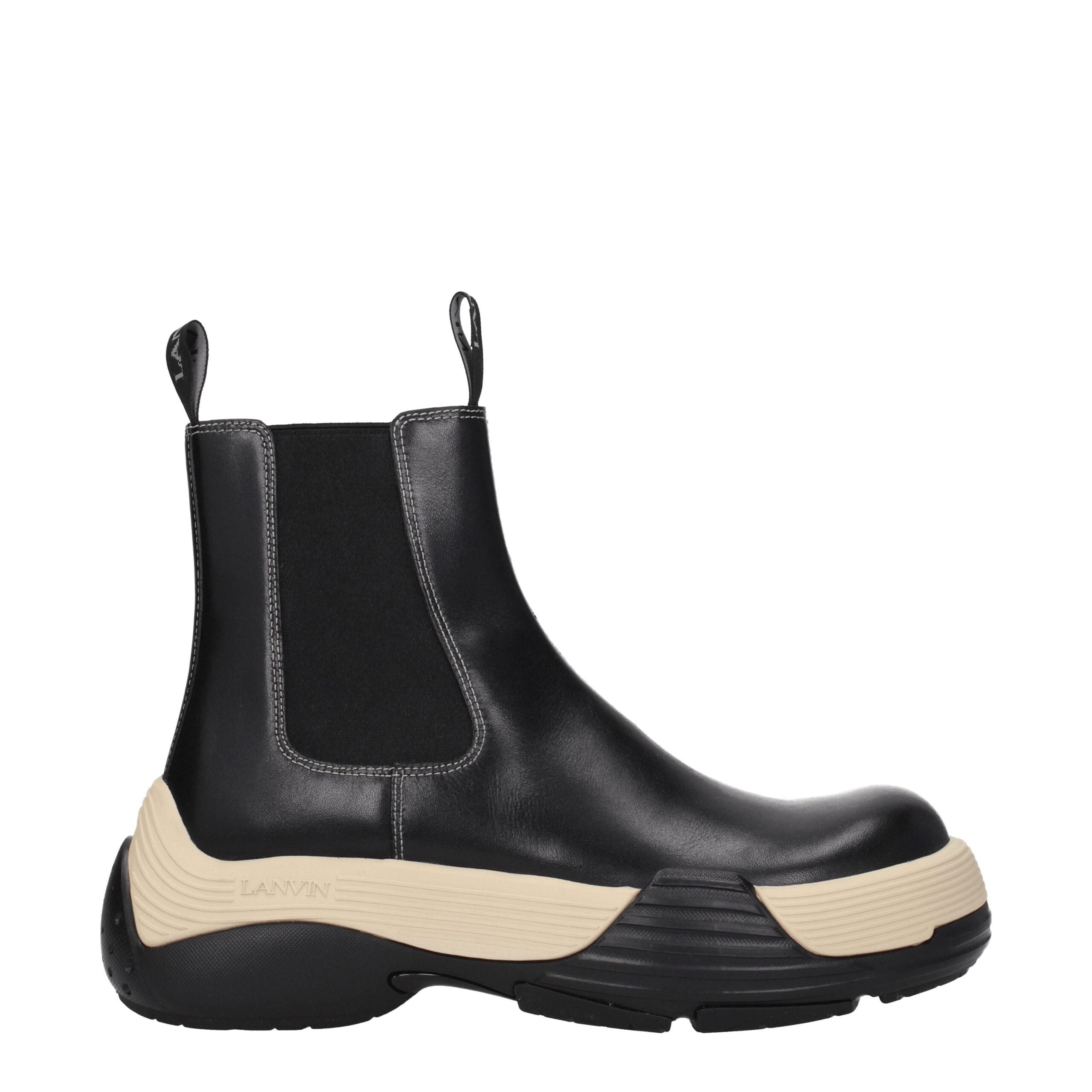 Lanvin Black Leather Ankle Boots